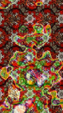 Tekrar eden çiçek arkaplanı, zarif kahverengi ve kırmızı çiçek duvar kağıdı. Kahverengi ve kırmızı renkler üzerine çiçek desenli çizimler, el yapımı papatyalar, papatyalar..