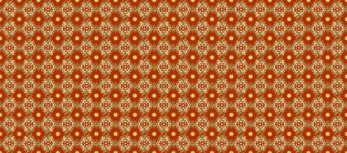 Çiçek süsü kumaş deseni, cam, çiçek desenli turuncu, kahverengi ve bej renkli altın elementler. Klasik raster altın pürüzsüz desen.