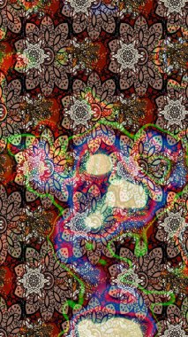 Raster illüstrasyonu. Yaprak ve çiçeklerin suluboya resimleri, kahverengi renklerdeki çizimler. Yumuşak, bahar çiçekleri kahverengi renklerde.