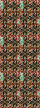 Kusursuz damaske klasik altın desen. Tekrarlayan elementlerle soyut arkaplan oluşturun. Kahverengi renkler ve altın elementler üzerinde altın pürüzsüz desen. Raster illüstrasyonu.