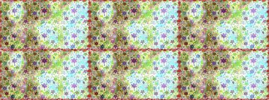 Kusursuz çiçek deseni. Tarafsız renklerde çiçekler. Renkli Bahar Temalı Kusursuz Arkaplan. Raster illüstrasyonu. Düz Çiçek Elementleri Tasarımı. Asya tekstil tarzında.
