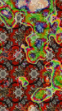 Etnik Mandala havlusu. Raster Henna tarzı. Taslak süsleme izi. Tebrik kartı geçmişi, boyama kitabı, arkaplan ve tekstil için kullanılabilir. Sınır Hindistan çiçek desenli paisley patentli.