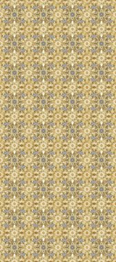 Renkli altın. Raster illüstrasyonu. Dekoratif simetri arabesk. Doğum günü kartı, davetiye ya da afiş için iyidir. Kusursuz ortaçağ çiçek desenleri..