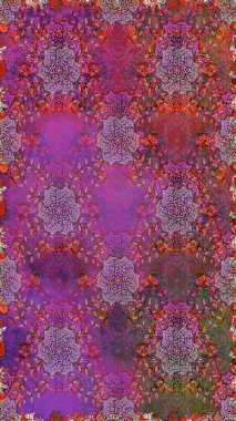 Raster - stok. Suluboya, elle çizilmiş. Vadinin çiçekleri mor ve kahverengi renklerde. Kusursuz arkaplan deseni.