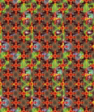 Raster sketch cute flower pattern. Holidays mood. Gentle romantic print. Spring summer time. Flowers on red colors.