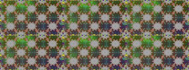 Çiçek desenli raster, kahverengi ve yeşil çizgi grafik desenli soyut raster arkaplan. Modern stil dokusu.