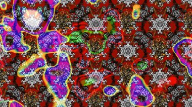 Raster illüstrasyonu. Çiçekler, dallar, bitkiler ve çiçekler. Güzel kumaş deseni. El çizimi.