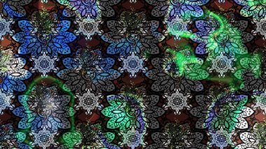 Çizim çiçek deseni duvar kağıdı, web sitesi arka planı, ambalaj kağıdı, davetiye, broşür, afiş veya web sitesi için kullanılabilir. Parlak elementlerin. El çizimi Raster illüstrasyonu.