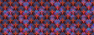 Çiçek tasarımı için inanılmaz bir kolaj cenneti tarzı. Parlak çiçekli kolaj çiçekleri mor ve kırmızı. Çiçekli zambaklar eskiz arka planı.