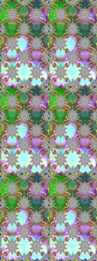 Raster illüstrasyonu. Yumuşak, yeşil renkli yaz çiçekleri. Raster çiçek desenli ve çiçekli..