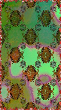 Ultraviyole kumaş deseni. Raster illüstrasyonu. Organik motif arka planı. Kusursuz desen.