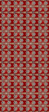 Raster illüstrasyonu. Kusursuz soyut bir arkaplan. Oriental raster klasik kırmızı, kahverengi ve altın desenli.