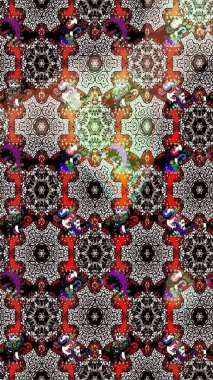 Kızılderili desenli desenli desenli şal deseni. Raster Henna dövme stili. Tekstil, tebrik kartı, boyama kitabı, telefon kılıfı baskısı için kullanılabilir. Etnik Mandala süsü.