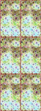 Renkli Bahar Temalı Kusursuz Arkaplan. Asya tekstil tarzında. Raster illüstrasyonu. Düz Çiçek Elementleri Tasarımı. Kusursuz çiçek deseni. Tarafsız renklerde çiçekler.