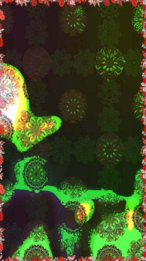 Raster illüstrasyonu. Çiçekli karalama şeklinde Raster çiçek deseni. Gri renkte yaz çiçekleri.