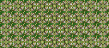 Raster illüstrasyonu. Geleneksel oryantasyon süsü. Klasik klasik klasik arka plan. Yeşil, gri ve kahverengi renklerde altın elementlerle kusursuz desen. Kusursuz klasik raster altın desenli.