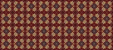 Sembol bayramı, yeni yıl kutlamaları, altın desenler. Kahverengi, kırmızı ve bej renklerde altın kar taneleri. Noel altın kar tanesi kusursuz desen. Kış kar dokusu duvar kağıdı.