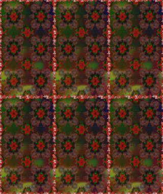 Düz Çiçek Elementleri Tasarımı. Renkli Bahar Temalı Kusursuz Arkaplan. Raster..