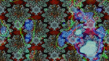 Çiçekli zambakların eskiz geçmişi. Çiçek tasarımı için inanılmaz bir kolaj cenneti tarzı. Parlak çiçekli kolaj çiçekleri mavi ve yeşil.