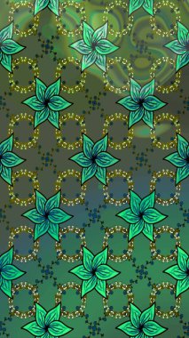 Küçük çiçekte güzel bir desen var. Doğa. Çiçek kompozisyonu. Çiçek kolajı. Çiçek arkaplan. -yeşil ve mavi çiçekler. Raster deseni.