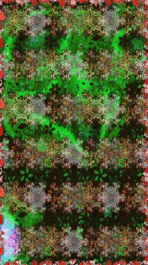 Yeşil ve gri renkli çiçekler. Küçük çiçekte sevimli çiçek deseni var..