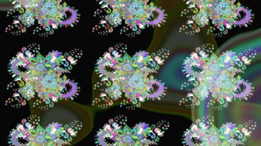 Siyah renkli çiçekler. Güzel çiçek deseni. Düz Çiçek Elementleri Tasarımı. Renkli Bahar Teması çizim şablonu.