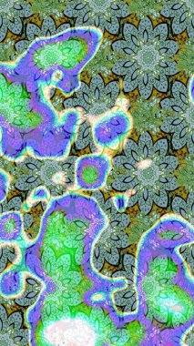 Güzel kumaş deseni. Raster illüstrasyonu. El çizimi. Çiçekler, dallar, otlar ve çiçekler.