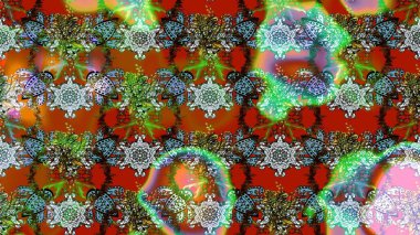 Dallı bahar çiçekleriyle desen, kahverengi renklerle çiçek siluetiyle desen. Raster deseni.