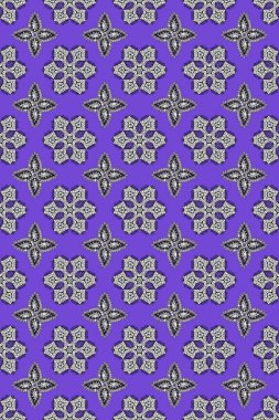 Mor renkte çiçekler, gri ve nötr renkler suluboya stilinde. Raster illüstrasyonunda kusursuz çiçek deseni.