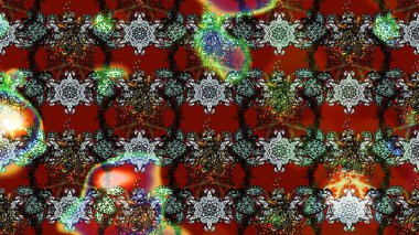 Raster illüstrasyonu. Güzel kumaş deseni. Asya tekstil tarzında. Renkli Bahar Teması eskiz kalıbı. Çiçek desenli çizim. Düz Çiçek Elementleri Tasarımı.