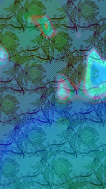 Çiçekli el çizimi çizimi deseni. Modern gösterişli mavi raster arka plan duvar kağıdı çizimi klasik çizgili iz sürme desenli çiçekler, çiçekli süsler.