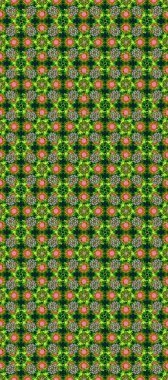 Asya tekstil tarzında. Kusursuz çiçek deseni. Yeşil, mavi ve gri renkli çiçekler. Raster illüstrasyonu. Raster illüstrasyonu.