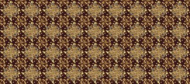 Raster abstract floral wreath from golden doodle fantasy leaves and flower on a brown and beige colors. Hand drawn decorative frame, album cover, greeting card, vintage Art deco style.