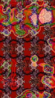 Modern stil dokusu. Çiçek desenli raster, kırmızı çizgi grafik deseni soyut raster arkaplan.