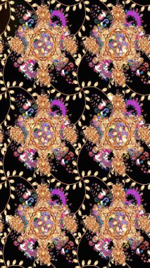 Güzel karalamalı çiçek desenli çizim. Küçük çiçekteki sevimli çiçek deseni. Güzel kumaş deseni. Raster illüstrasyonu.