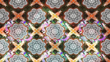 Tomurcukları papatya çiçekleri olan sevimli bir çiçek deseni. Kumaş, tekstil, duvar kağıdı baskısı için. Raster illüstrasyonu. Miles Fleur, süslü püslü bir süs. Eskiz geçmişi. Antika retro tarzı.