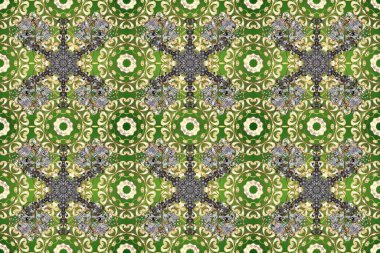 Geleneksel altın sarısı desenli yeşil, bej ve nötr renklerde altın elementler. Barok tarzında kusursuz bir doğulu süsü..