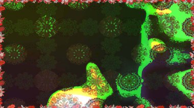 Çiçekli karalama şeklinde Raster çiçek deseni. Raster illüstrasyonu. Gri renkte yaz çiçekleri.