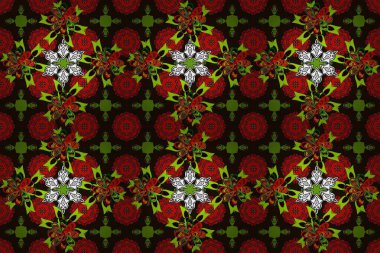 Raster kusursuz. Güzel kumaş deseni. Çiçek deseni. Renkli Bahar Temalı Kusursuz Arkaplan. Düz Çiçek Elementleri Tasarımı.