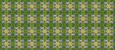 Yeşil, gri ve bej renklerde altın tekrarlayan elementlerle soyut arkaplan. Kusursuz oryantal klasik altın desen.
