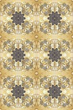 Geleneksel oryantasyon süsü. Kusursuz klasik bej, nötr ve altın desenli. Klasik vintage arkaplan.