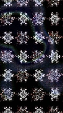 Çiçek süslemeli çizim deseni. Raster illüstrasyonu. Siyah renkte çiçekler.