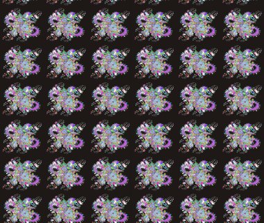 Çiçekli zambakların eskiz geçmişi. Çiçek tasarımı için inanılmaz bir kolaj cenneti tarzı. Parlak çiçekli kolaj çiçekleri gri.