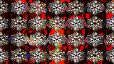 El çizimi. Raster illüstrasyonu. Çiçekli, yapraklı, çiçek desenli çizim..