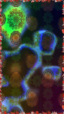 Renkli Bahar Temalı Kusursuz Arkaplan. Kusursuz bir mahsul. Düz Çiçek Elementleri Tasarımı. Raster Şirin kumaş deseni.