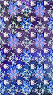 Raster resim. Çiçek desenli çiçek ve yaprakları ile. Sevimli küçük çiçek desenle.