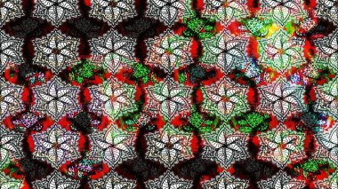 1950-1960 motifleri. Retro tekstil tasarım koleksiyonu. Çiçekli ipek eşarp. El çizimi çiçek unsurları olan soyut çizim raster deseni. Siyah ve nötr siyah ve nötr.