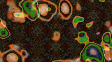 Renkli Bahar Teması eskiz kalıbı. Düz Çiçek Elementleri Tasarımı. Raster illüstrasyonundaki çiçek desenli çizim. Kahverengi renkte çiçekler.