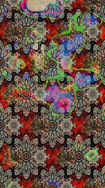 Raster illüstrasyonu. Güzel kumaş deseni. Küçük bir çiçekte eskiz deseni. Güzel çiçek arkaplanı..