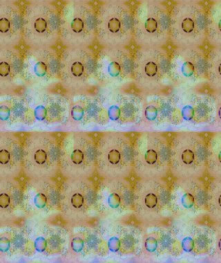 Asya tekstil tarzında. Raster illüstrasyonu. Çiçek desenli çizim. Tarafsız renklerde çiçekler. Raster illüstrasyonu.